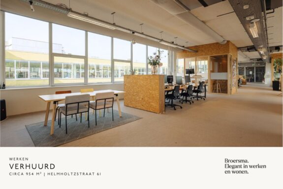 TRANSACTIE | Broersma Werken realiseert verhuur van 954 m² kantoorruimte in Amsterdam-Oost.