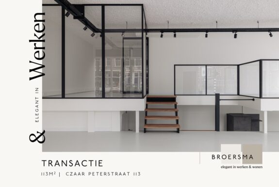 Broersma Werken heeft het aankoop & verhuurproces van de Czaar Peterstraat 113 succesvol mogen begeleiden.
