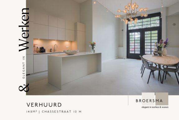 Namens Berlage Vastgoed heeft Broersma Werken drie kantoorruimtes aan de Chasséstraat mogen verhuren.