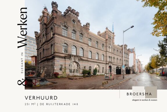 Namens vertrekkend huurder heeft Broersma Werken een kantoorruimte in deze voormalige brandweerkazerne mogen verhuren.