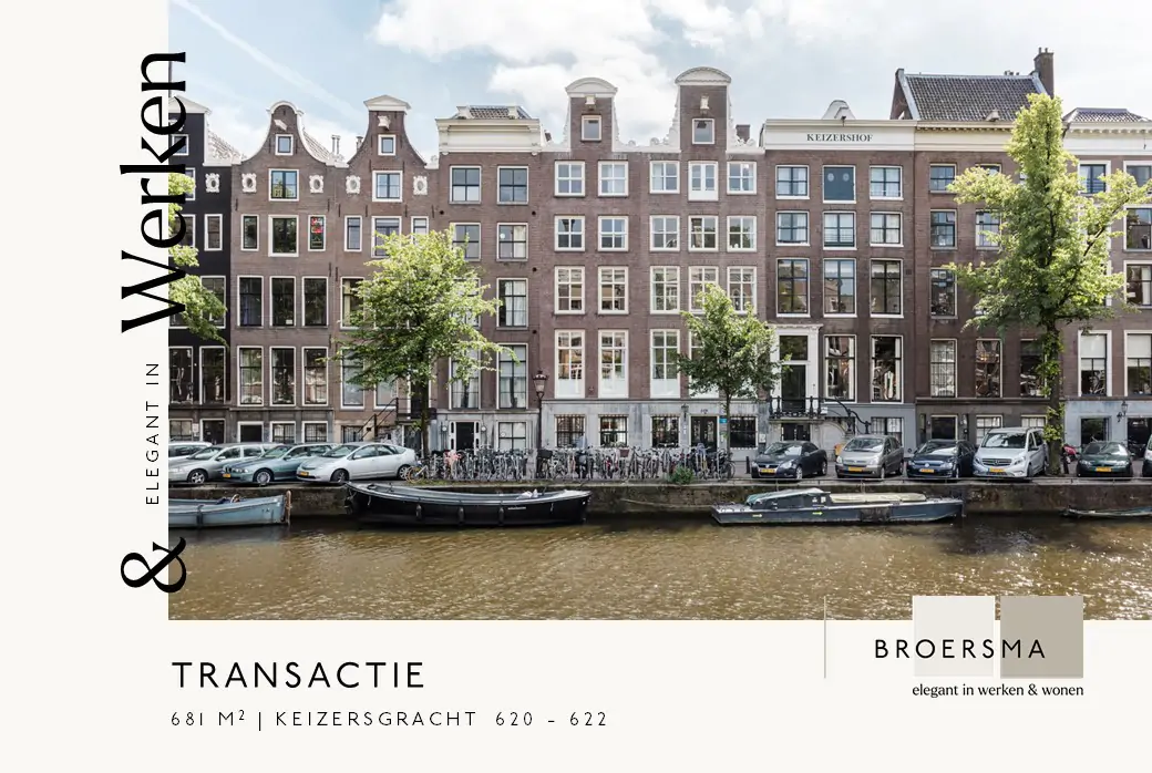 Broersma Werken heeft CERTA Advocaten begeleid tijdens de huurverlenging van haar huurovereenkomst voor het grachtenpand aan de Keizersgracht 620-622 in Amsterdam.