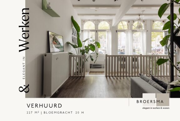 Broersma Werken verhuurd namens een particuliere eigenaar een zelfstandige kantoorruimte aan de Bloemgracht 20 H.