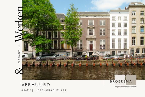 Broersma Werken heeft collegiaal met Van Dijk & Ten Cate namens La Salle een prachtige kantoorruimte aan de Herengracht 499 mogen verhuren.