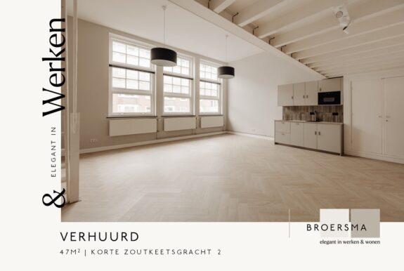 Gerenoveerde kantoorruimte in een oud schoolgebouw verhuurd door Broersma Werken.