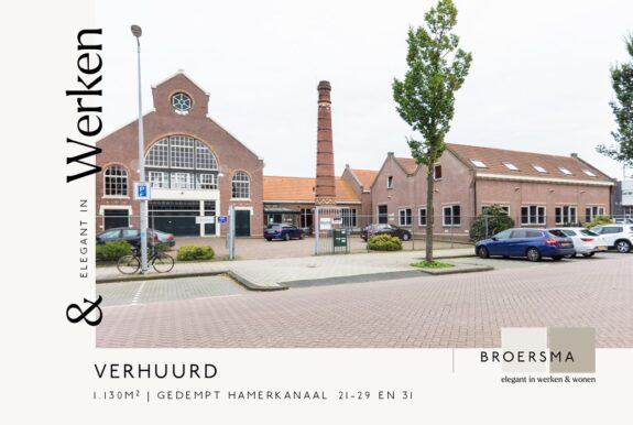 Broersma Werken verhuurd 1130 m² kantoorruimte in de voormalige Noordergasfabriek aan Metabolic Holding B.V..