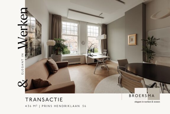 Broersma Werken heeft namens vertrekkend huurder Top Of Minds de kantoorvilla aan de Prins Hendriklaan 56 mogen verhuren.