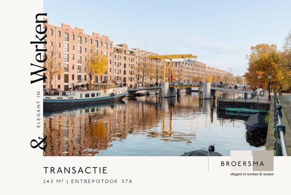 Namens een particuliere eigenaar heeft Broersma Werken een heronderhandeling voor een kantoorruimte aan het Entrepotdok mogen begeleiden.