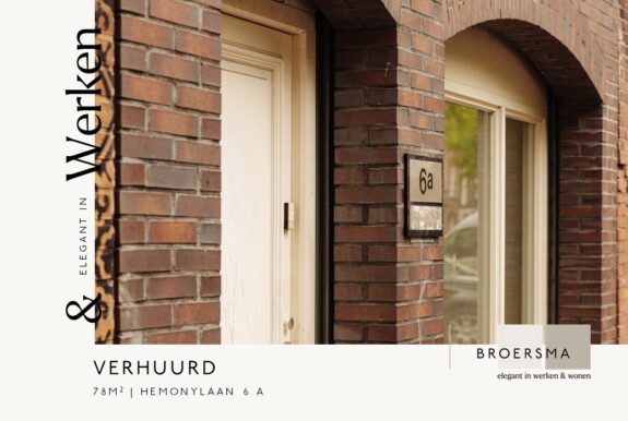 Broersma Werken verhuurd een gerenoveerde kantoorruimte aan de Hemonylaan 6 A.