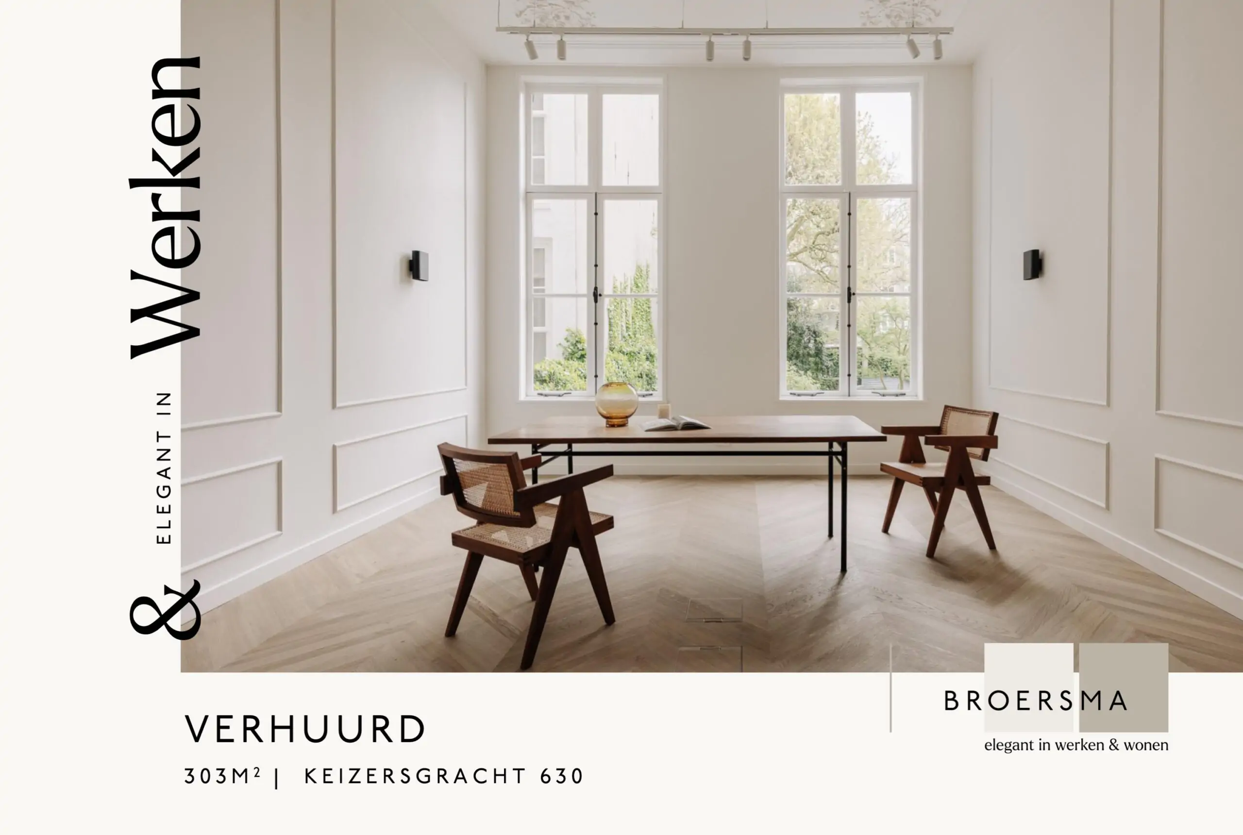 Broersma verhuurt 303 m² hoogwaardige kantoorruimte op de Keizersgracht 630 te Amsterdam.