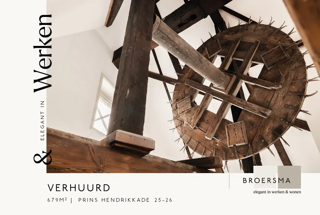 Broersma heeft onlangs het rijksmonument aan de Prins Hendrikkade 25-26 verhuurd.